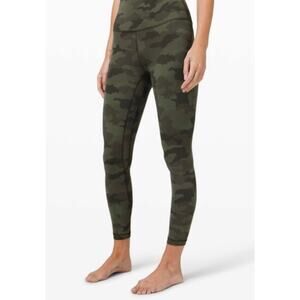 Lululemon Align Green Army Camo Ankle High Waisted Activewear Leggings Size 2